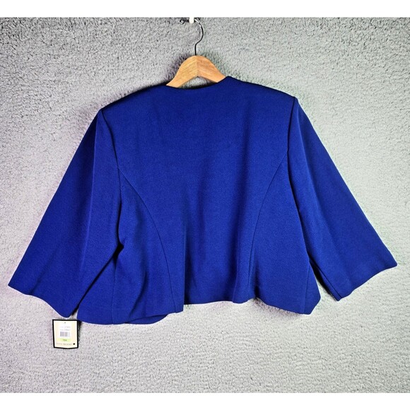 Maya Brooke 18W Blue Lace Embellished Open Front Jacket Dressy Plus Size - Picture 8 of 10